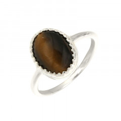 Bague Argent KHEOPS Oeil de tigre GM