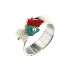 Bague Argent MASSAÏ Turquoise Pampilles