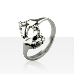 Bague Argent TETES AFFRONTEES PLATES              