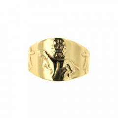 Bague HERMINE + COURONNE DUCHE BRETAGNE Or 375°°°