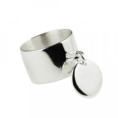 bague medaille large en Argent massif
