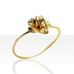 Bague Plaqué Or HIBISCUS FIL                    