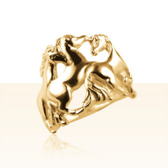 Bague Plaqué Or 3 CHEVAUX                       