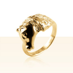 Bague Plaqué Or TETE CHEVAL CRINIERE            