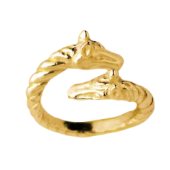 Bague Plaqué Or TORSADE TETES CROISEES          