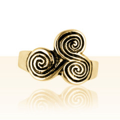 Bague Plaqué Or TRISKELL SPIRALE                