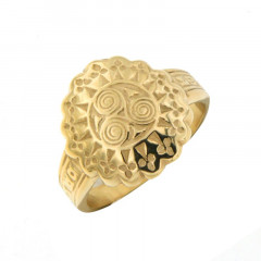 Bague TRISKEL et HERMINES Plaqué Or 