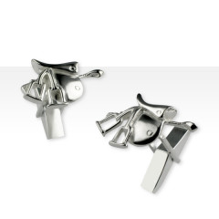 B.Manchettes Argent ETRIER/SELLE /CRAVACHE      