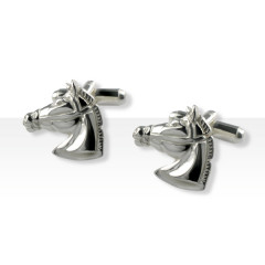 B.Manchettes Argent TETE CHEVAL LONGCHAMP         