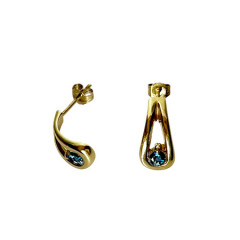 B.O. Plaqué Or PALMY - Topaze  BLUE LONDON traitée