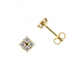 Boucles d'oreilles CARRE Oxyde Or 375°°° - POUSSETTE