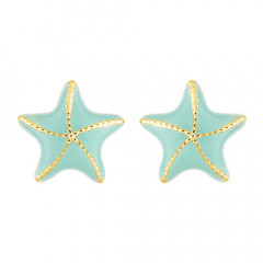 *** Boucles d'oreilles ETOILE DE MER VERTE Or375 - VIS