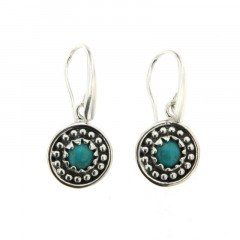 Boucles d'oreilles KELT Argent Crochet et TURQUOISE