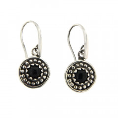 Boucles d'oreilles KELT Argent Crochet et ONYX