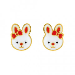 *** Boucles d'oreilles LAPIN TETE Or375 - VIS