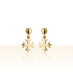 Boucles d'oreilles Plaqué Or BOULE/CROIX OCC PLEINE PM        