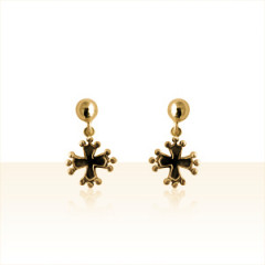 Boucles d'oreilles Plaqué Or BOULE/CROIX OCC EVIDEE           