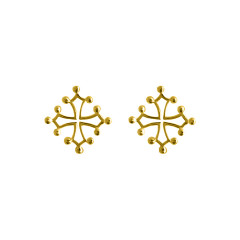 Boucles d'oreilles Plaqué Or OP CROIX OCCIT MM                