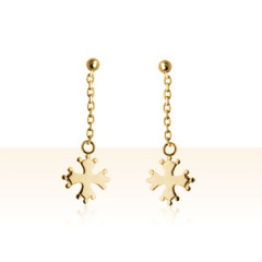 Boucles d'oreilles Plaqué Or OP PAMPILLE CROIX OCC PLEINE PM  