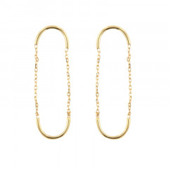 Boucles d'oreilles TROMBONE CHAINE Or 375°°° -  POUSSETTE