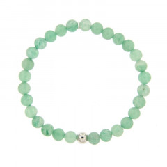 Bracelet Argent ANTIKA D6 - LASTIC-1 boules Argent - AVENTURINE 6mm