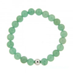 Bracelet Argent ANTIKA D8 - LASTIC-1 Boule Argent - Aventurine  8mm