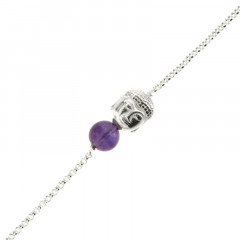 Bracelet Argent CHAKRA N°7 - Bouddha/Améthyste 18+2cm
