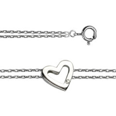 Bracelet argent coeur Diamant ECLAT