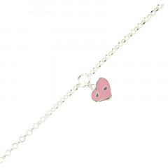 Bracelet Argent ENFANT PP coeur rose 16+2cm
