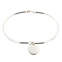 Bracelet Argent EPURE Semi-articulé FR20/Rigide PM Disque D12