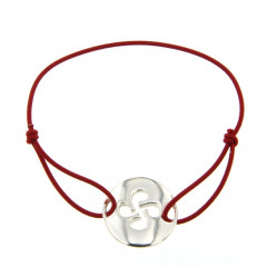 Bracelet Argent LASTIC Disque Croix basque découpée