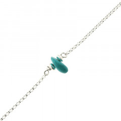 Bracelet Argent MASSAÏ/2  1 Chips Turquoise 16+2.5cm