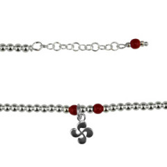Bracelet Argent mini BOULES CROIX BASQUE