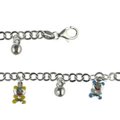 Bracelet Argent "NOUNOURS" BOULES DIAMANTEES    