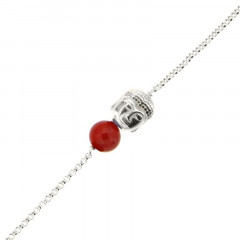 Bracelet Bouddha/Cornaline Argent CHAKRA N°2 - 18+2cm