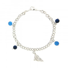 Bracelet COQUILLAGE Argent 5 Breloques 4 pierres