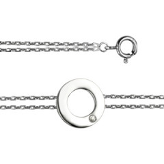Bracelet "ECLAT" Argent  Diamant Cercle