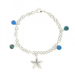 Bracelet ETOILE DE MER 5 Breloques et 4 pierres