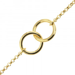 Bracelet Plaqué Or EPURE-L 2 Cercles L: 19cm 