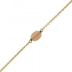 Bracelet Plaqué Or GALEA OVALE FACETTE - Pierre de soleil- L: 16+ 3cm