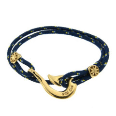Bracelet Plaqué Or Hameçon Maori CAP COZ double - bleu