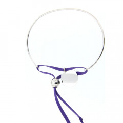 Bracelet ruban personnalisé Argent Médaille cordon satin