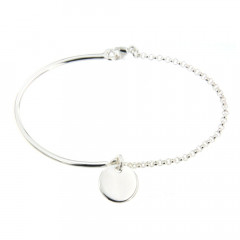 Bracelet semi-rigide medaille 12mm Argent Massif
