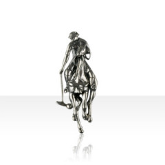 Broche Argent CHEVAL/CAVALIER POLO                