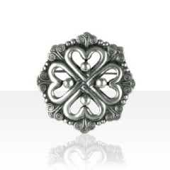 Broche Argent COEUR 4 BOULES "Breiz Bepred"      