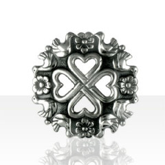 Broche Argent COEURS/OISEAUX                      