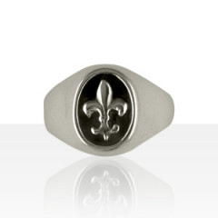Chevalière Argent FLEUR DE LYS MM