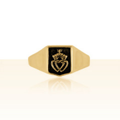 Chevalière Or COEURS VENDEENS CARREE PM