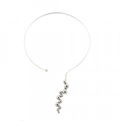 Collier torque Argent BOULE DECAL