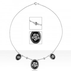 Collier Argent CREOLE HIBISCUS  40CM              